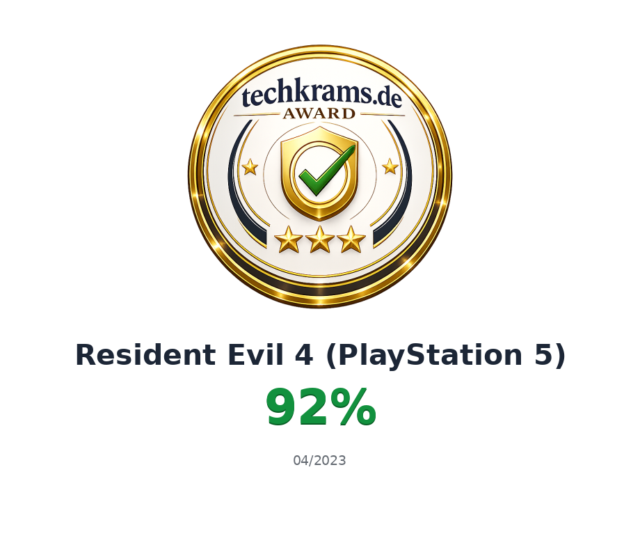 Techkrams.de Award 92% für Resident Evil 4 (PlayStation 5)