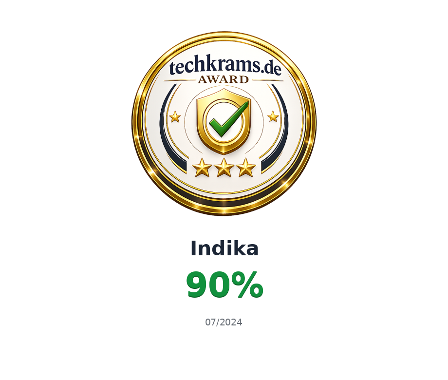 Techkrams.de Award 90% für Indika