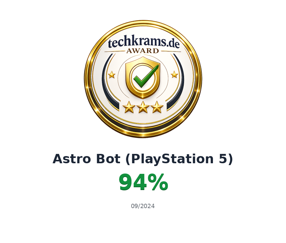 Techkrams.de Award 94% für Astro Bot (PlayStation 5)