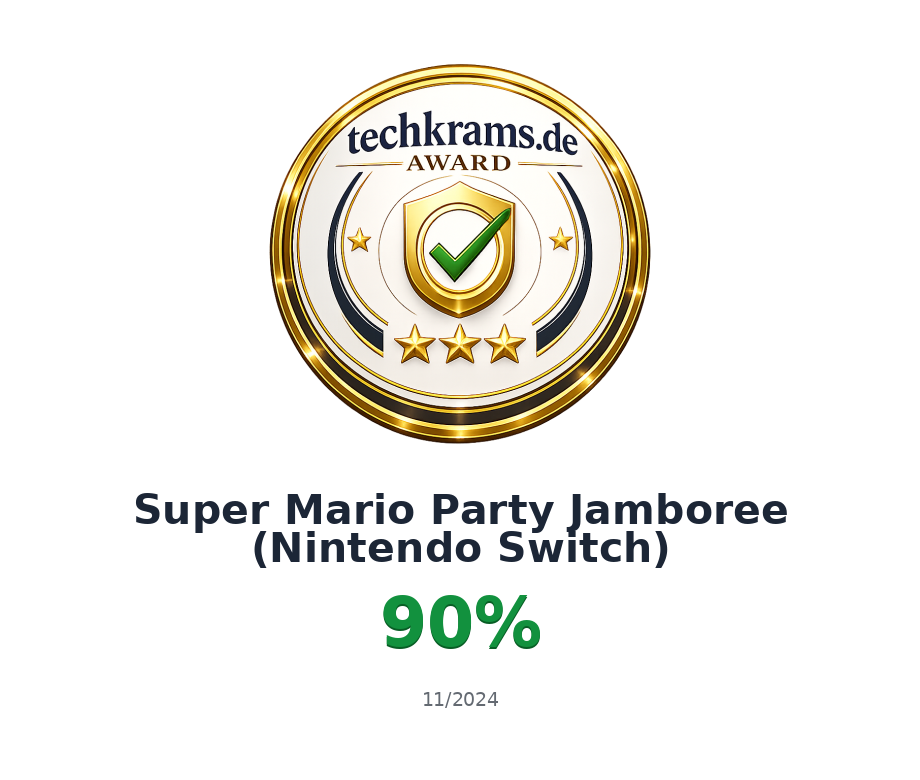 Techkrams.de Award 90% für Super Mario Party Jamboree (Nintendo Switch)