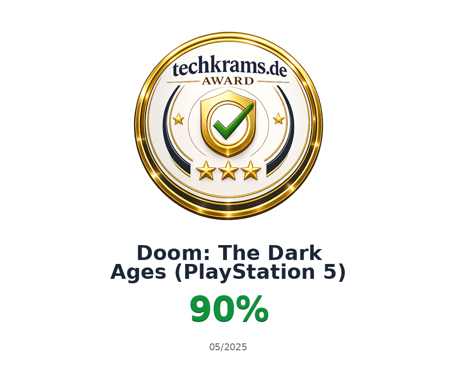 Techkrams.de Award 90% für Doom: The Dark Ages (PlayStation 5)