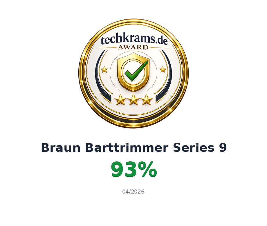 Techkrams.de Award 93% für Braun Barttrimmer Series 9