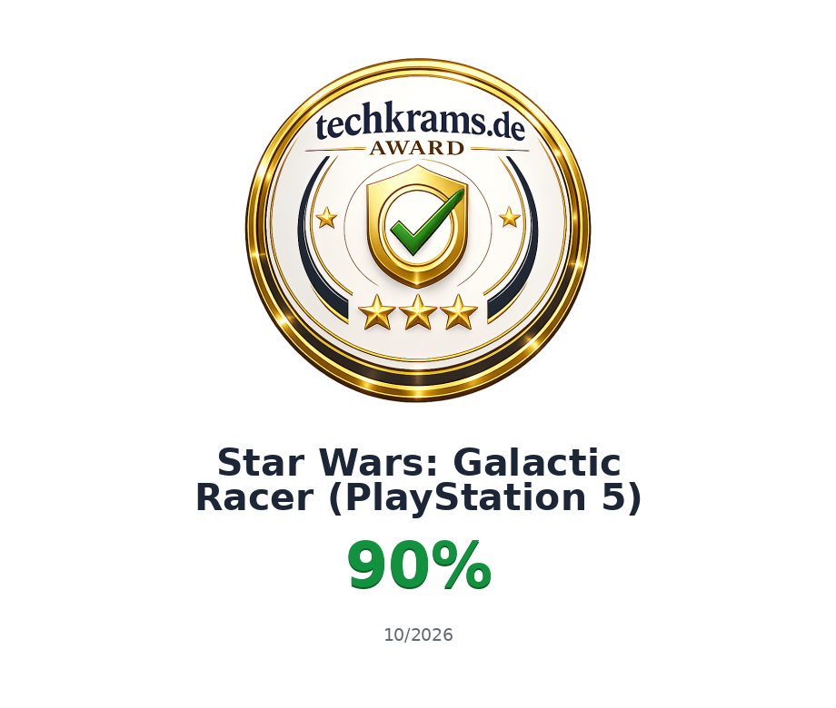 Techkrams.de Award 90% für Star Wars: Galactic Racer (PlayStation 5)