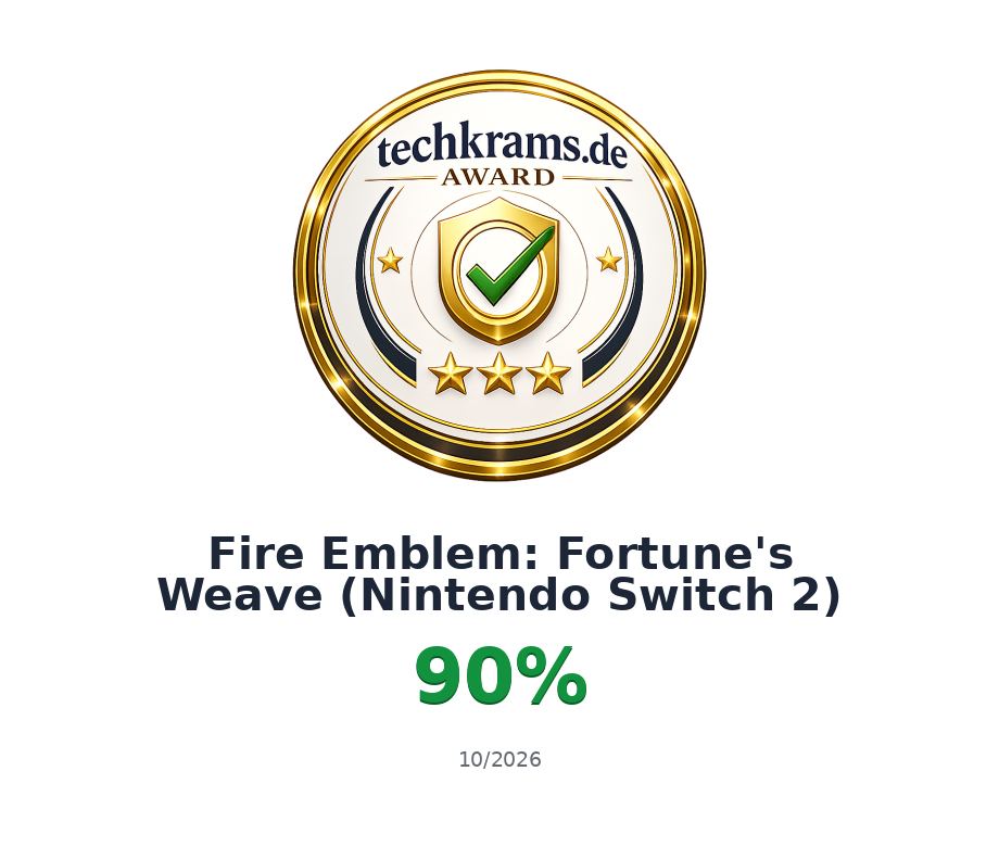 Techkrams.de Award 90% für Fire Emblem: Fortune's Weave (Nintendo Switch 2)