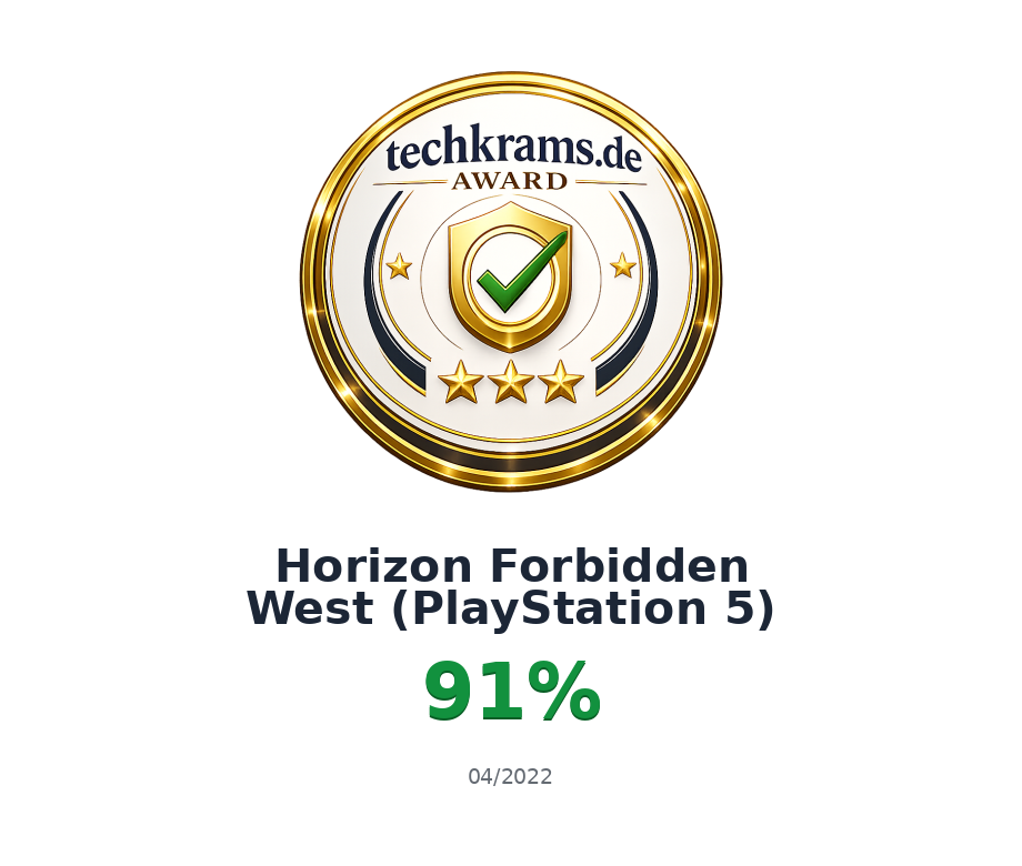 Techkrams.de Award 91% für Horizon Forbidden West (PlayStation 5)