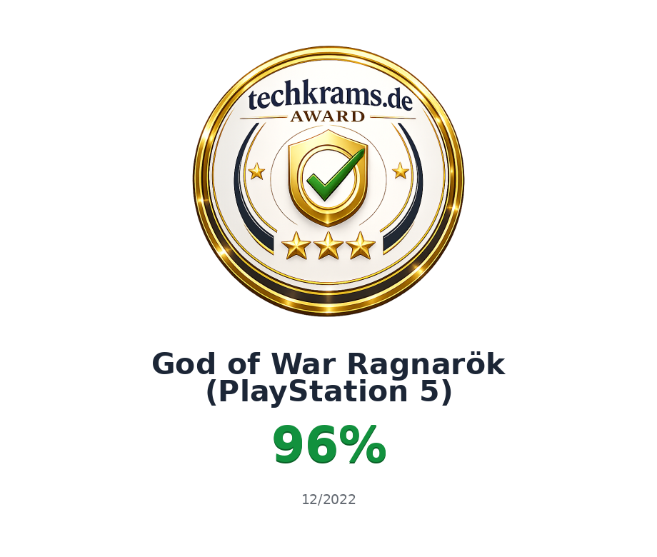 Techkrams.de Award 96% für God of War Ragnarök (PlayStation 5)