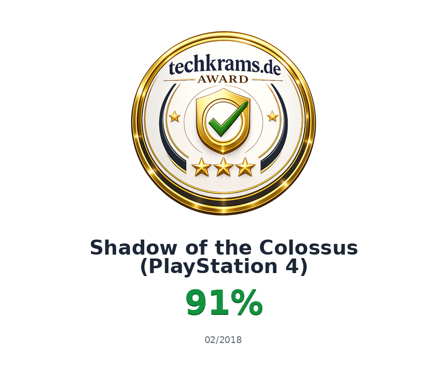 Techkrams.de Award 91% für Shadow of the Colossus (PlayStation 4)