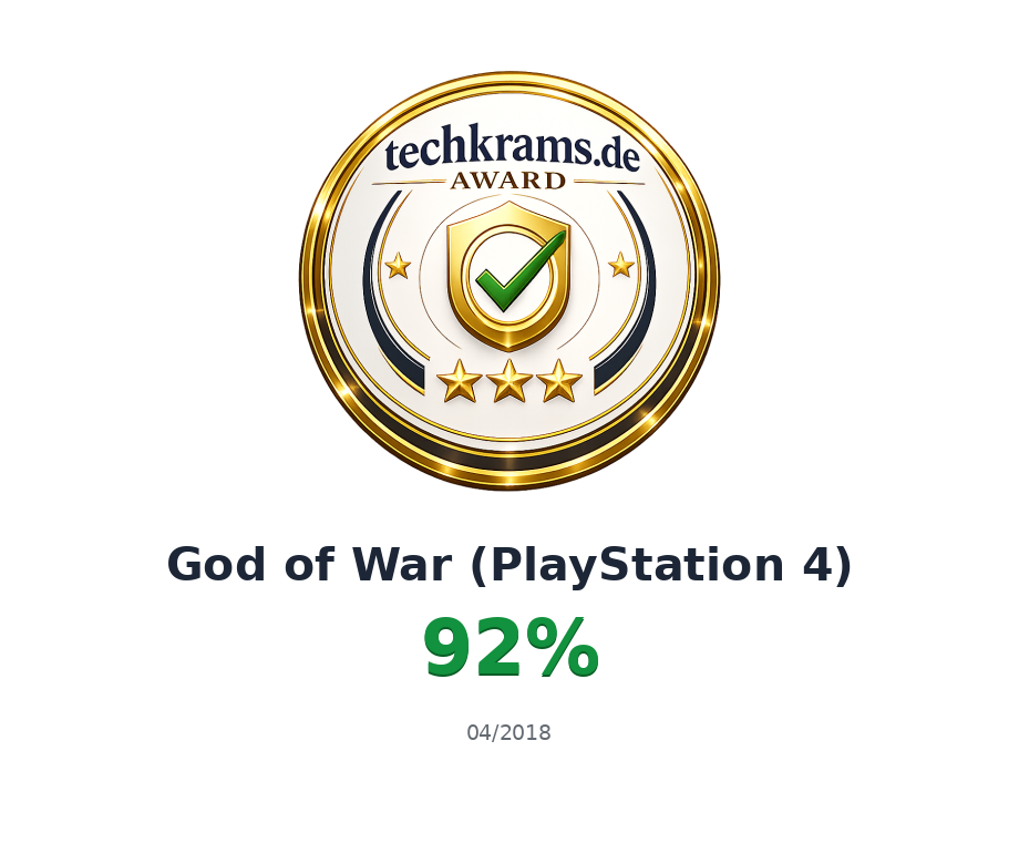 Techkrams.de Award 92% für God of War (PlayStation 4)