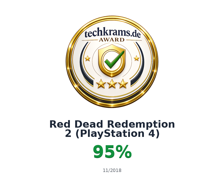Techkrams.de Award 95% für Red Dead Redemption 2 (PlayStation 4)
