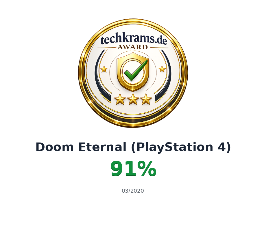 Techkrams.de Award 91% für Doom Eternal (PlayStation 4)