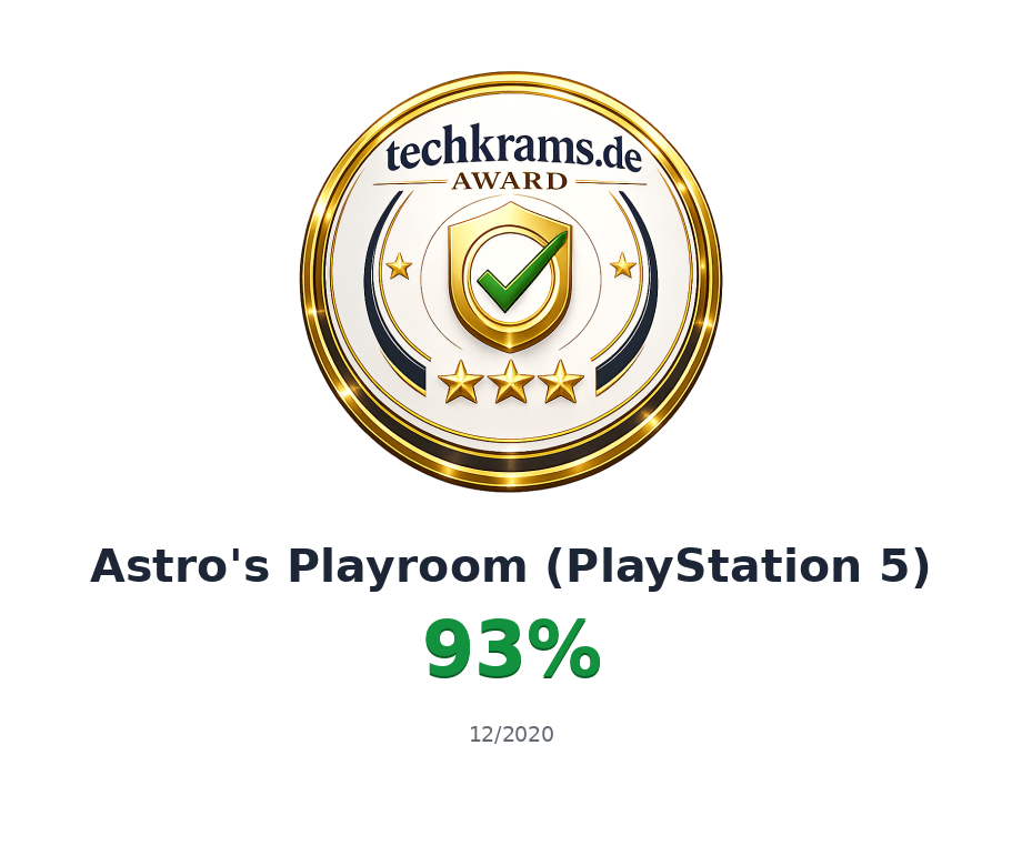 Techkrams.de Award 93% für Astro's Playroom (PlayStation 5)
