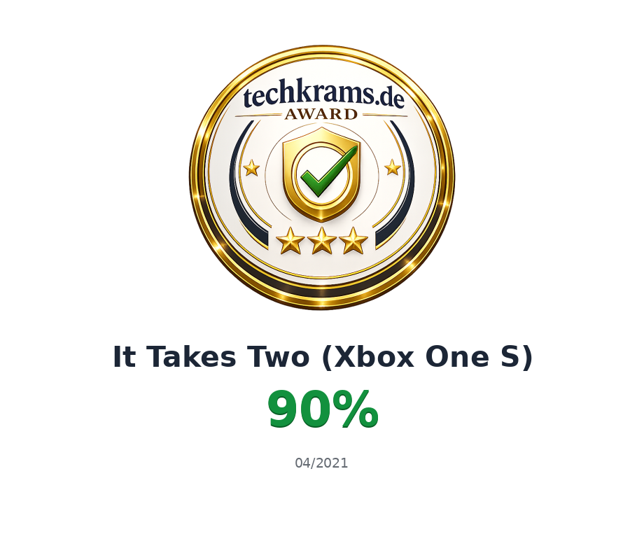 Techkrams.de Award 90% für It Takes Two (Xbox One S)
