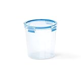 Emsa 508553 Clip & Close Frischhaltedose | Rund | 2,0 Liter | Clip-Verschluss | Kunststoff | Transparent/Blau, 1 Stück (1er Pack)