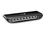 TP-Link TL-SG1008D 8 Port Gigabit Ethernet LAN Switch(Plastik, Plug-n-Play, Auto-MDI/MDIX, bis zu 80 Prozent Energie einsparen,lüfterlos) Schwarz