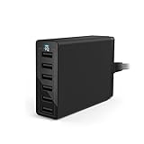 Anker PowerPort 6 (60W 6-Port USB Ladegerät) Family-Sized Desktop Ladeadapter mit PowerIQ Technologie für iPhone, iPad, Samsung, Nexus, HTC, Nokia, Motorola und weitere (Schwarz)