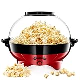 Gadgy Popcorn Maschine groß - Retro Popcorn Maker 5 L - Popcorn Maker mit Antihaftbeschichtung und abnehmbarer Heizfläche - Popkorn Maschine rot - Popcornmaschine 800W - Popcorn machine