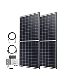 Anker SOLIX RS40 Balkonkraftwerk, Set ohne Halterung, Silbernes Grid, 830W, 2X 415W Photovoltaik Solarpanel, 21,3% Effizienz, 600W Wechselrichter mit WLAN