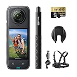 Insta360 X4 Fahrrad-Bundle – wasserdichte 8K 360°-Action-Cam, 4K Weitwinkelvideos, Unsichtbarer Selfie-Stick, Abnehmbarer Linsenschutz, 135 min Akkulaufzeit, KI-Bearbeitung, Stabilisierung