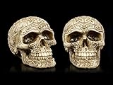 Figuren Shop GmbH Keltische Gothic Totenköpfe - 2er Set | Skull, Schädel, handbemalt, H 7 cm