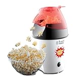 Russell Hobbs Popcornmaschine [Testsieger] Fiesta (Heißluft Popcorn Maker, ohne Fett & Öl, inkl. Mais Messlöffel, BPA-frei, 1290W) 24630-56, Weiß/Schwarz