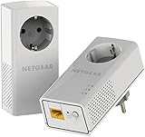 Netgear PLP1200 PowerLINE Set (2x Adapter mit je einem GB-LAN-Port, Geschwindigkeit bis zu 1200 MBit/s, WiFi PowerLAN Set für Internet über die Steckdose, Plug-and-Play, PLC Netzwerkadapter)