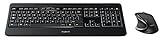 Logitech MX800 Kabelloses Tastatur-Maus-Set, 2.4 GHz Verbindung via USB-Empfänger, Hintergrundbeleuchtete, Wiederaufladbarer Akku, Laser Tracking Maus, PC/Laptop, Deutsches QWERTZ-Layout - Schwarz