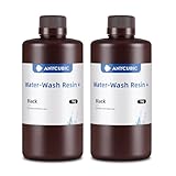 Wasser Waschbares Resin Plus, ANYCUBIC 3D Drucker Harz Wasserlöslich, UV-Resin 405nm Standard Photopolymer Harz, Geringer Geruch, Geeignet für 4/6/8K LCD 3D-Drucker (Schwarz,1000g,2pcs)