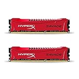 HyperX HX316C9SRK2/8 Savage Arbeitsspeicher, DDR3, 8 GB (Kit of 2), 1600 MHz,, CL9, DIMM, XMP, rot