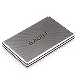 Eaget G50 externe Festplatte 500 GB USB 3.0 (Edelstahl) mit integrierter Verschlüsselung