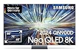 Samsung Neo QLED 8K QN900D Fernseher 65 Zoll, Samsung TV mit Neo Quantum HDR 8K Pro, Neural Quantum 8K AI Gen3 Prozessor, 8K AI Upscaling, Smart TV, KI TV, GQ65QN900DTXZG, Deutsches Modell [2024]