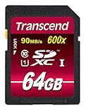 Transcend Ultimate-Speed SDXC Class 10 UHS-1 64GB Speicherkarte (bis 90MB/s Lesen, 600x) [Amazon frustfreie Verpackung]