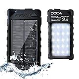 DOCA 8000mAh Universelles Tragbares Solar Ladegerät mit 2 USB Ausgänge 1A/2,1A und Eingang 5V/2A, für elektronische Produkte Wasserdicht toßfest Outdoor Ausrüstung mit LED Taschenlampe Powerbank