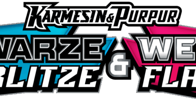 Pokemon TCG Scarlet Violet—Black Bolt and Scarlet Violet—White Flare Logo DE