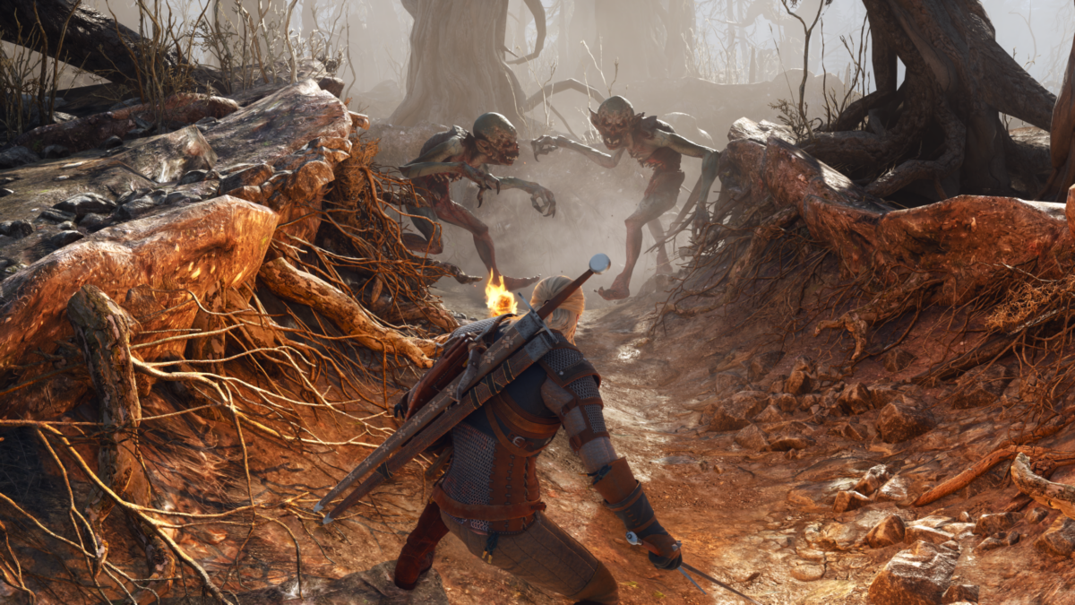 The Witcher 3: Wild Hunt - Remastered Version Screenshot einer Gruppenkampfszene