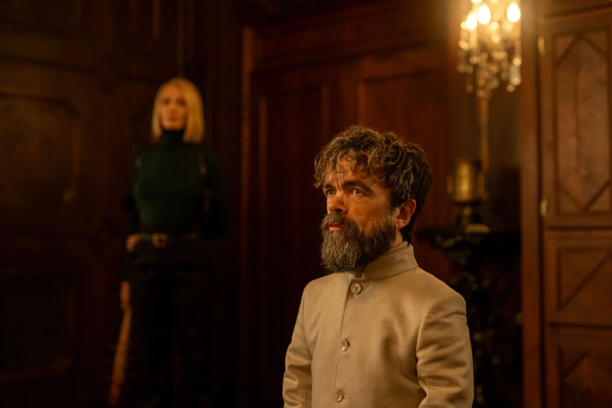 Uma Thurman as Charley and Peter Dinklage as Leon Prater in Dexter: Resurrection, episode 4, season 1
