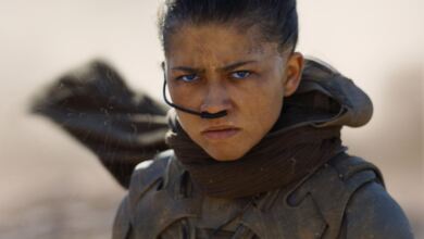 Porträt des Charakters Chani aus Dune: Part Three gespielt von Zendaya in der Wüste